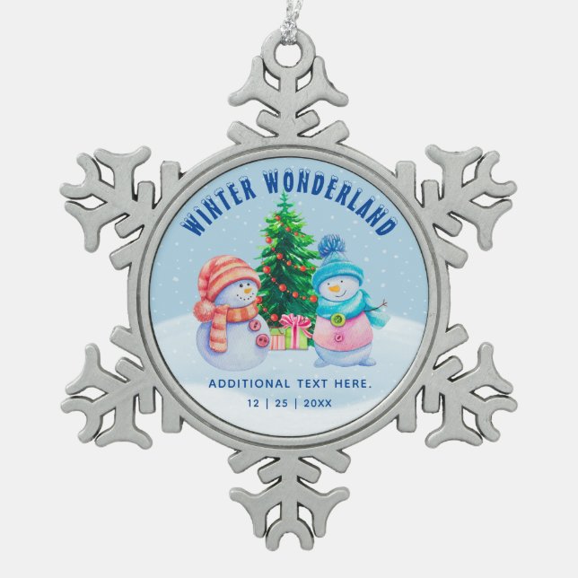 Winter Wonderland Snowflake Framed Ornament (Front)