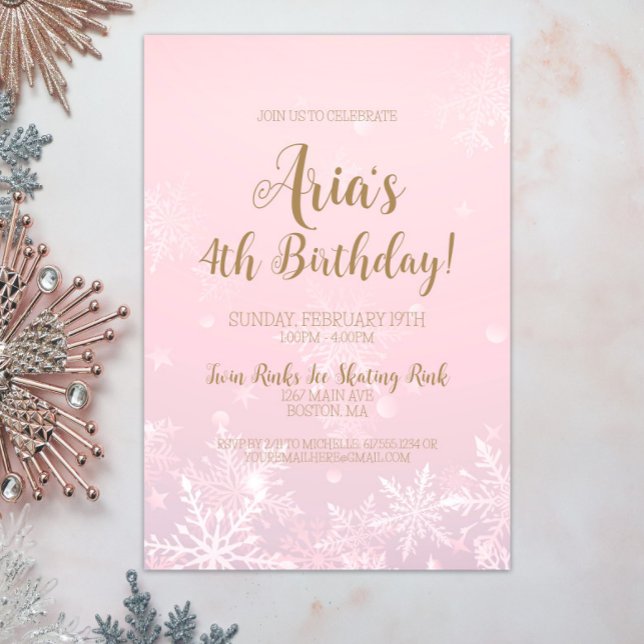 Winter Wonderland Snowflake Invitation Anniversair (Winter Wonderland Birthday Party Invitation, Winter Onederland, Snowflake Invite, Girl Birthday)