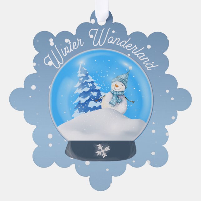Winter Wonderland Snowflake Ornament Card (Back)