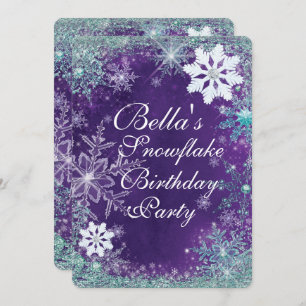 Winter Wonderland Snowflake Party Invitations