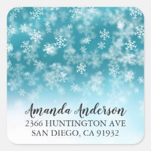 Winter Wonderland Snowflake Return Address Sticker