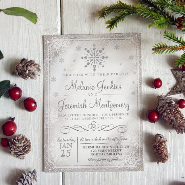 Winter Wonderland Snowflake Wedding Invitations (Créateur téléchargé)