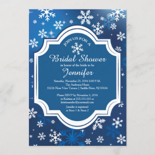 Winter Wonderland Snowflakes Bridal Shower Invitation