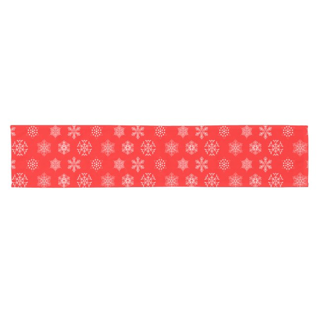 Winter Wonderland Snowflakes Pattern Short Table Runner (Horizontal)
