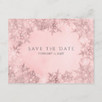 Winter Wonderland Snowflakes Pink Save the Date