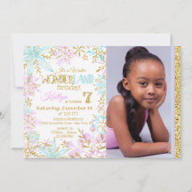 Winter Wonderland Snowflakes Sparkle Birthday
