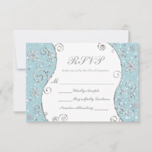 Winter Wonderland Snowflakes Swirl RSVP Card