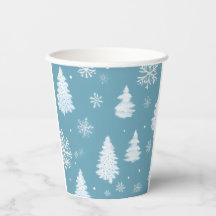Winter Wonderland Snowflakes & Tree Paper cup