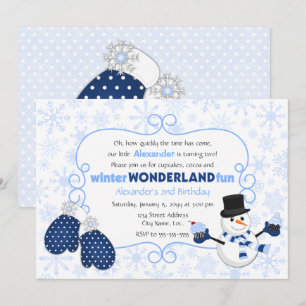 Winter Wonderland Snowman Birthday Invitation