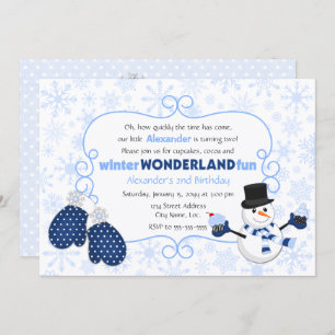 Winter Wonderland Snowman Birthday Invitation