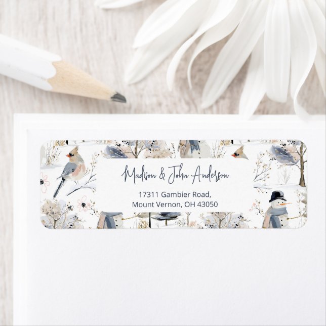 Winter Wonderland Snowman et Bird Motif (En situation)