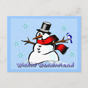 Winter Wonderland Snowman Postcard