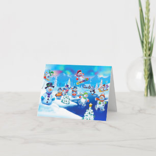 Winter Wonderland snowmen conception carte de Noël