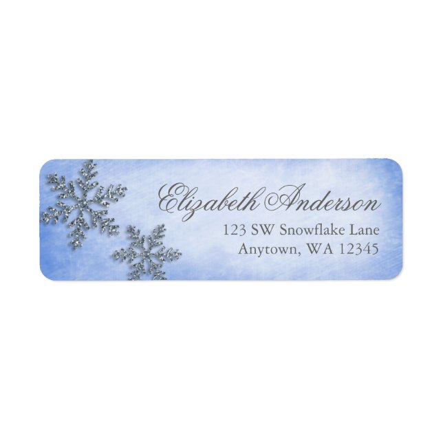 Winter Wonderland Sparkle Snowflake Étiquettes de  (Devant)
