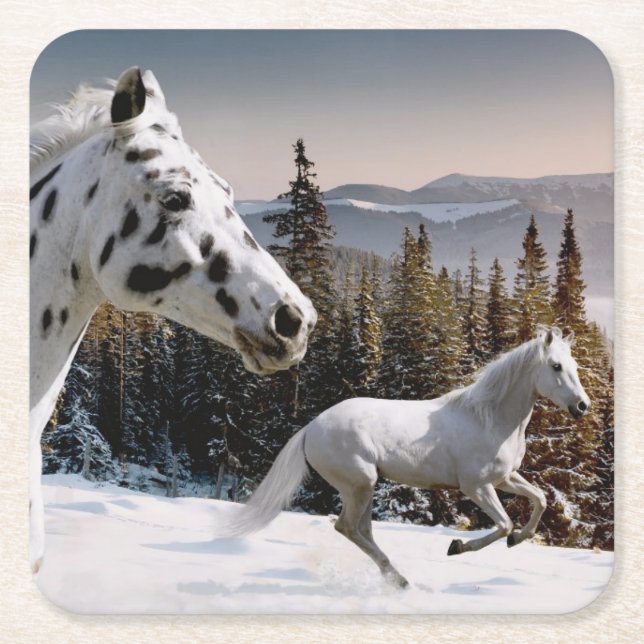 Winter Wonderland Square Paper Coaster (Front)