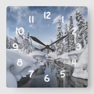 Winter Wonderland Square Wall Clock