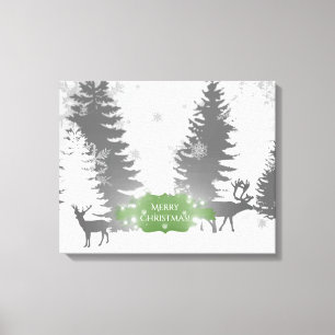 Winter Wonderland Stretched Canvas Print - Green
