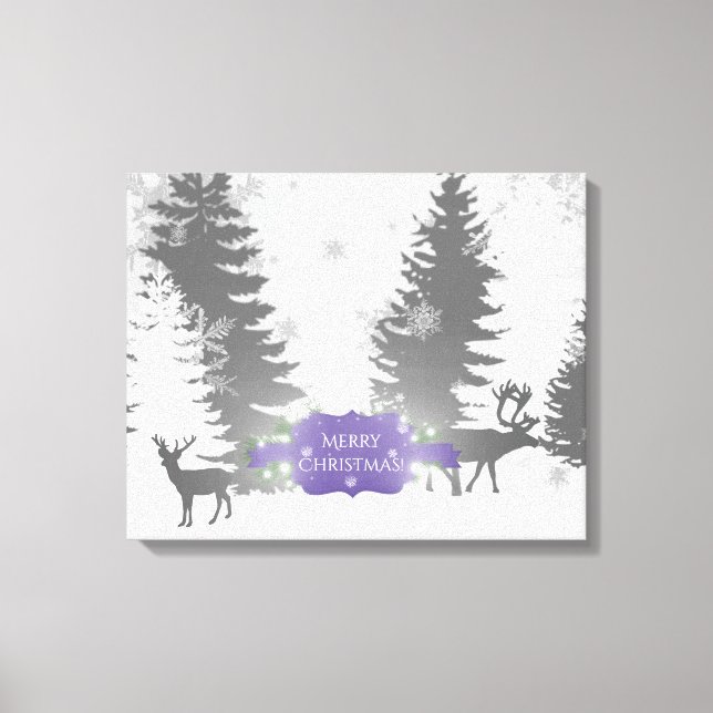 Winter Wonderland Stretched Canvas Print - Purple (Front)
