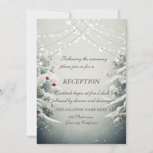 Winter Wonderland,String Lights Wedding Reception Invitation