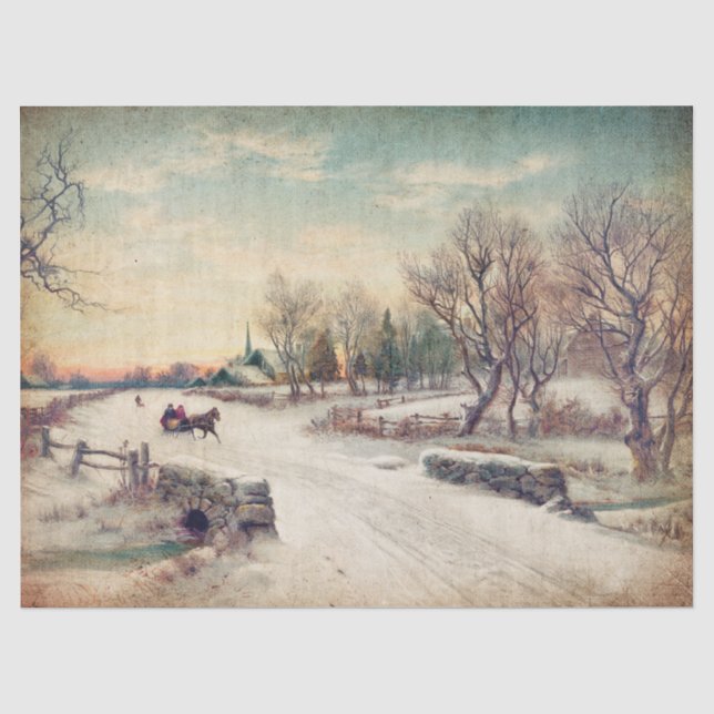Winter Wonderland Tissue or Decoupage Paper (Front)