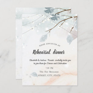 Winter Wonderland,Tree Branch Rehearsal Dinner Invitation