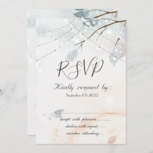 Winter Wonderland,Tree Branch RSVP  Invitation