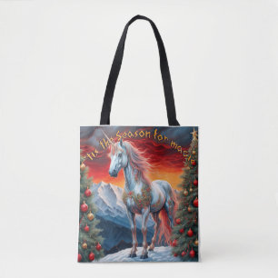 Winter Wonderland Unicorn: Festive Christmas Tote  Bag