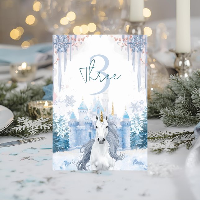 Winter Wonderland Unicorn  Table Number (Creator Uploaded)