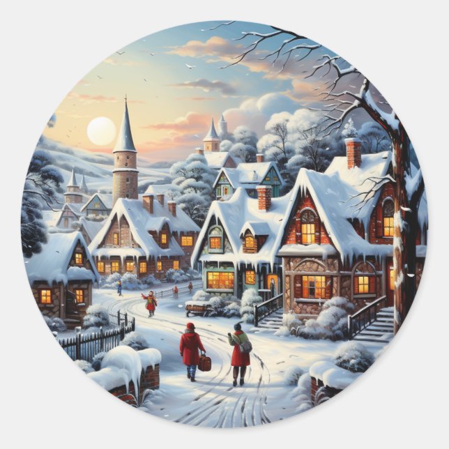 Winter Wonderland Village Sticker (Front)