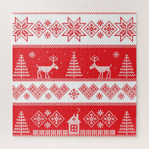 Winter Wonderland: Vintage Seamless Design. Jigsaw Puzzle