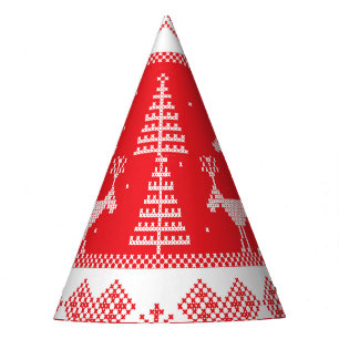 Winter Wonderland: Vintage Seamless Design. Party Hat