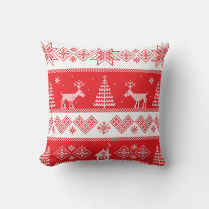 Winter Wonderland: Vintage Seamless Design. Throw Pillow
