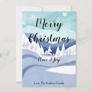 Winter Wonderland Watercolor Greeting Holiday Card