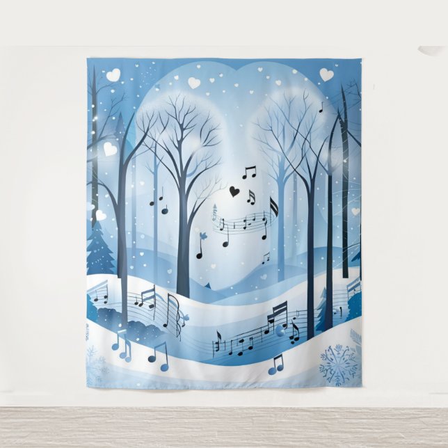 Winter Wonderland Wedding Backdrop Tapestry (Front)
