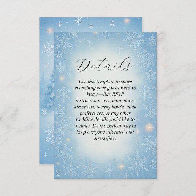 Winter Wonderland Wedding Enclosure Card (Front/Back)