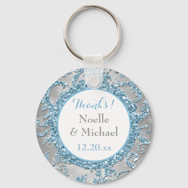 Winter Wonderland Wedding Favour Key Chain 2 (Front)