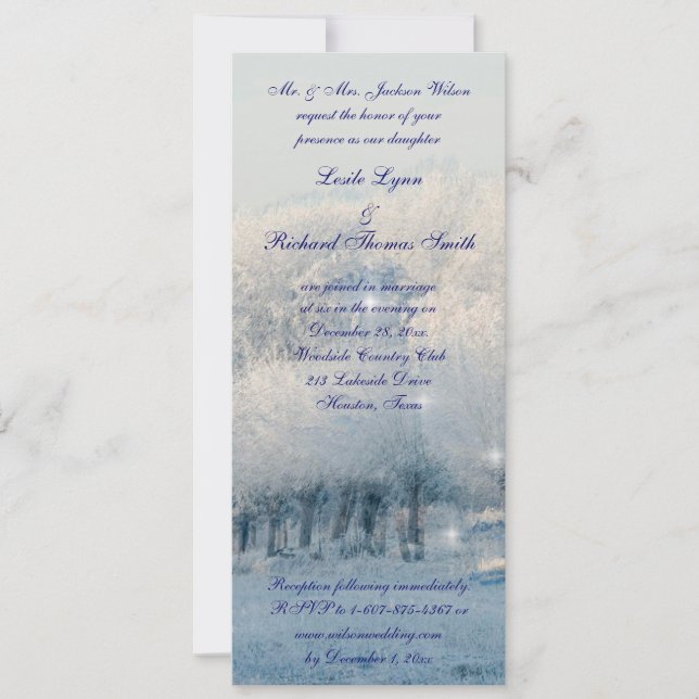 Winter Wonderland Wedding Invitation (Front)