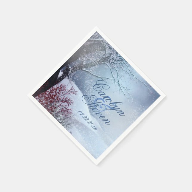 Winter Wonderland Wedding Paper Napkin (Corner)