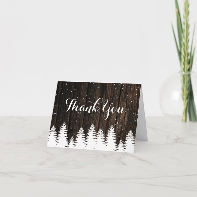 Winter Wonderland Wedding Thank You Card (Front)