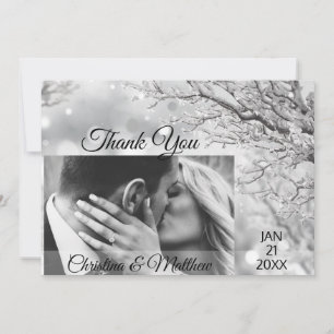 Winter Wonderland Wedding Thank you PHOTO Card