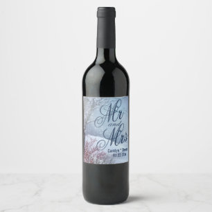 Winter Wonderland Wedding Wine Label
