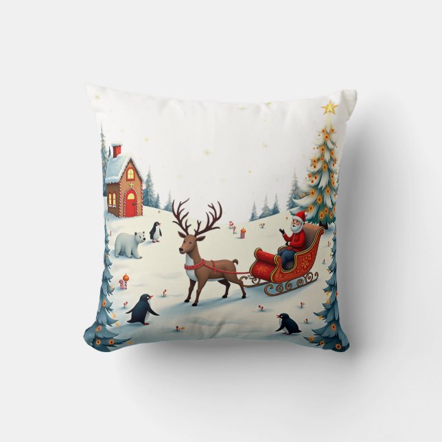  Winter Wonderland Whimsy Throw Pillow (Front)