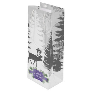 Winter Wonderland Wine Gift Bag - Purple