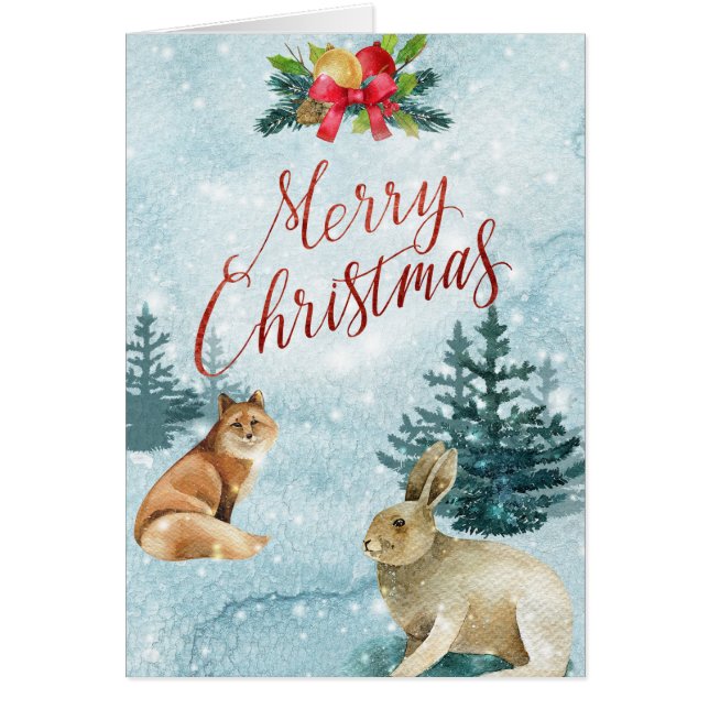 Winter Wonderland with Fox & Rabbit Christmas (Front)