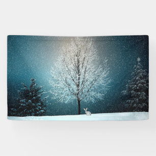 Winter Wonderland with Rabbit Banner