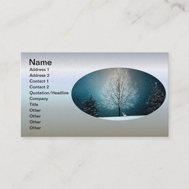 Winter Wonderland with Rabbit Business Card (Front)