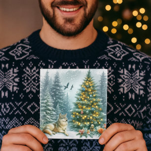 Winter Wonderland Wolf Christmas Holiday Card