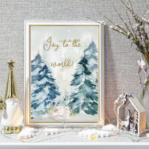 Winter Wonderland Woodland Animal Poster