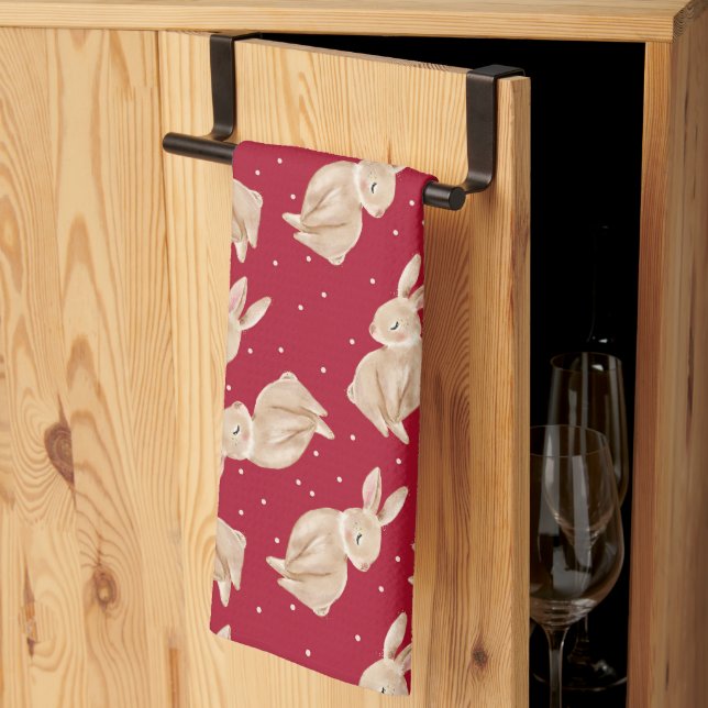 Winter Wonderland Woodland Animals Christmas Kitchen Towel (Thirds Fold)