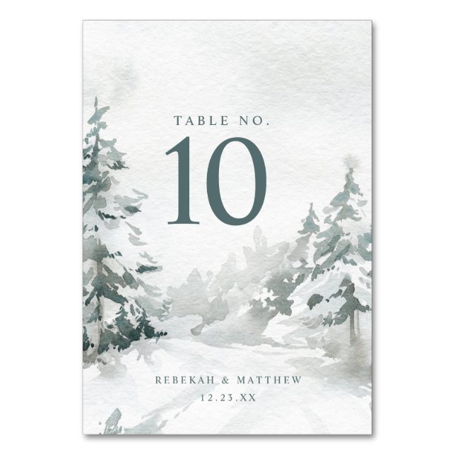 Winter Wonderland | Woodland Table Number (Front)